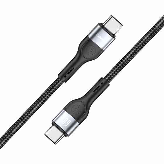 Кабель Winso Pro Type-C to Type-C 60W TPE+плетіння 1,2м чорний Львів
