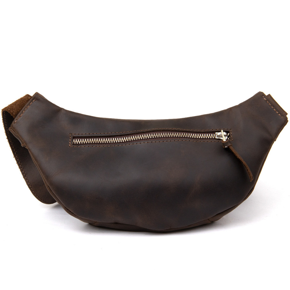 Бананка в винтажной коже GRANDE PELLE 11154 Коричневая Киев - изображение 9