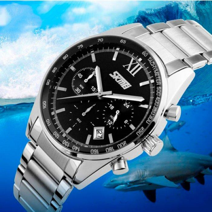 Чоловічий наручний годинник Skmei Tandem 9096 Сріблястий Вінниця - фото 2