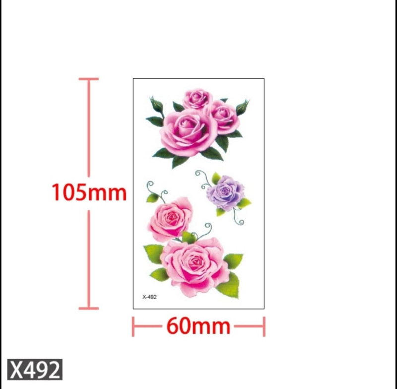 Переводка на тіло Трояндочки 105 на 60 мм різнобарвний Київ - фото 1