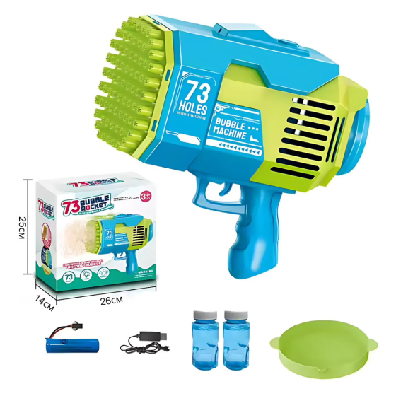 Генератор мыльных пузырей, пистолет на аккумуляторе для мыльных пузырей, мыльные пузыри для детей, голубой Каменец-Подольский