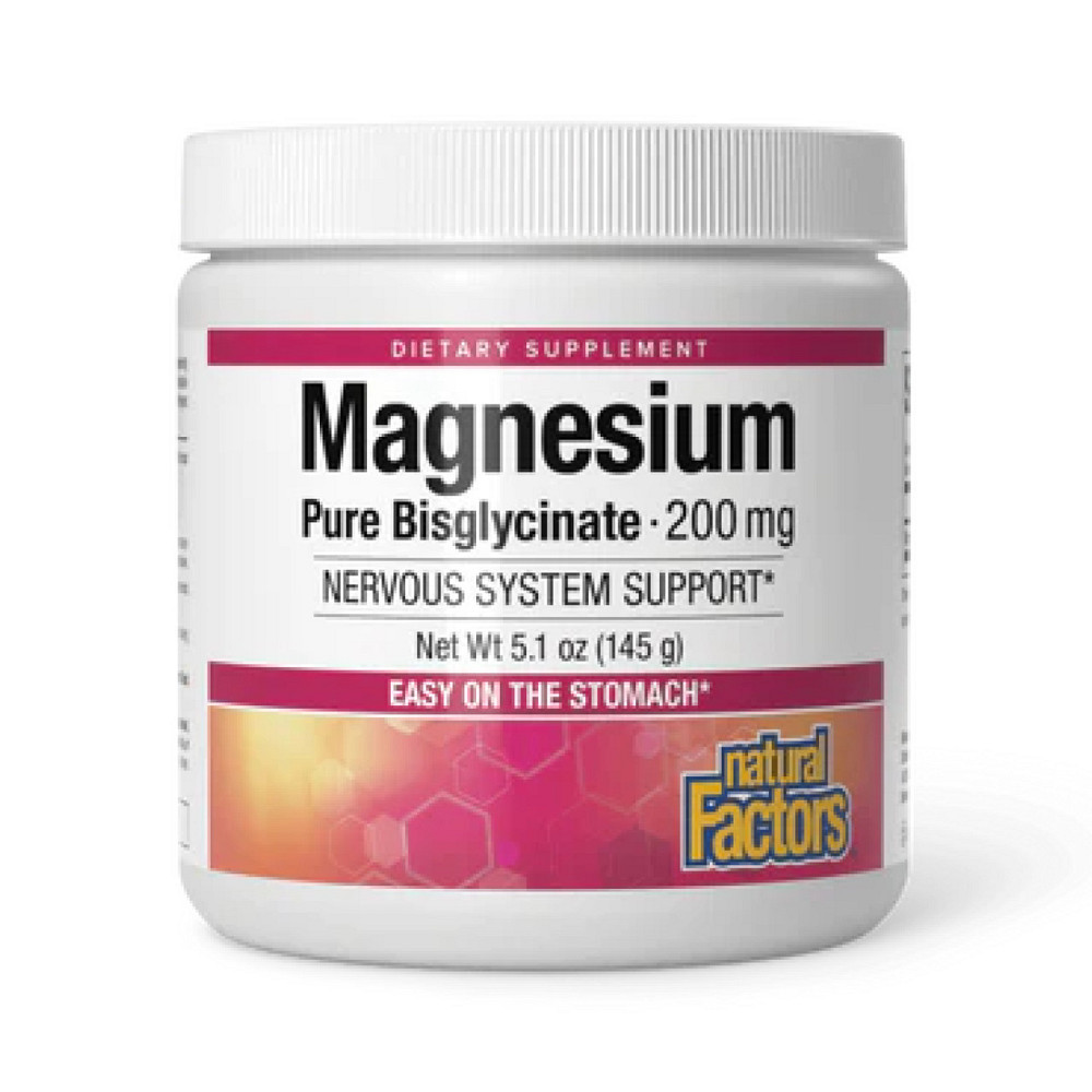 Магний глицинат Natural Factors Magnesium Bisglycinate 200mg 145g без вкуса Киев - изображение 1