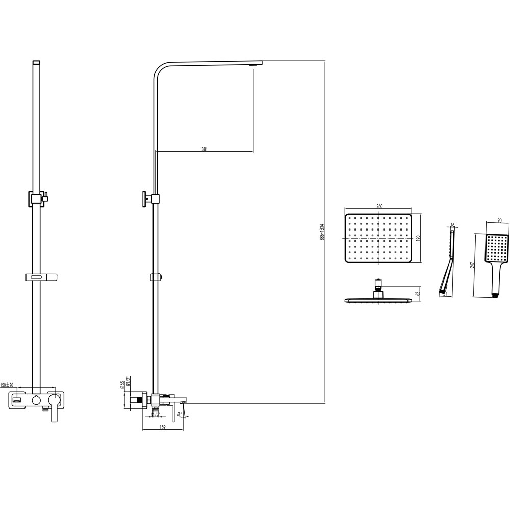 Corso Душевая система Bilancino с картриджным смесителем CORSO (9610400) Киев - изображение 4