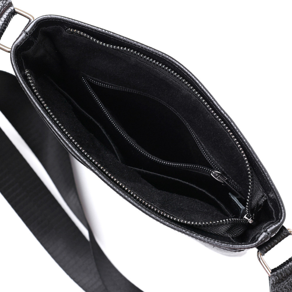 Кожаная добротная мужская сумка через плечо Черный (SHVIGEL) Киев - изображение 8