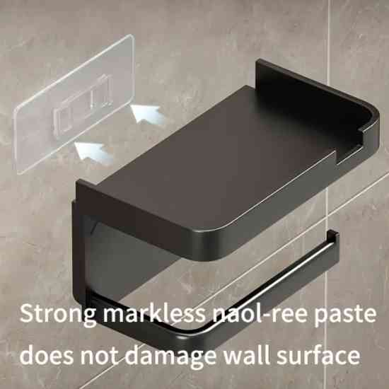 Пластиковий органайзер-тримач для туалетного паперу з поличкою сірий Вінниця