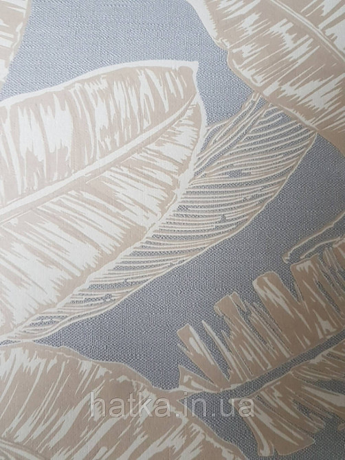 Обои виниловые на флизелине Marburg 82118 Felicita листья папоротника бежевые молочные на сером фоне Киев - изображение 3