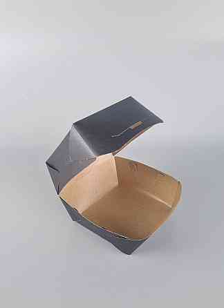 Коробка клеєна "БУРГЕР Black" 125*125*90 ламінована (50 шт.) Харків