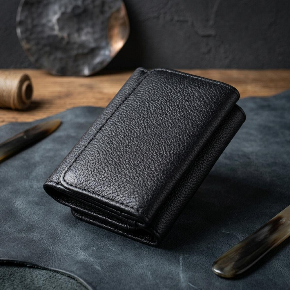 Красивое женское портмоне с монетницей из натуральной кожи ST Leather 22728 Черный Киев - изображение 14