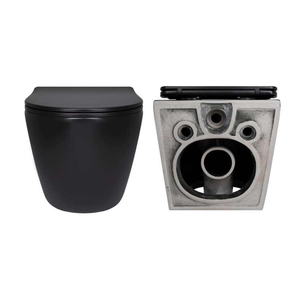 Комплект Qtap Robin Matt Black 2 в 1: унитаз подвесной Ultra Quiet QT13332381АSMB + биде подвесное QT1355046FMB Киев - изображение 5