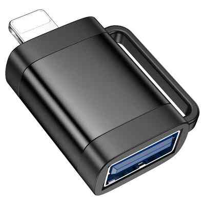 Адаптер HOCO UA31A iP male to USB female OTG adapter Black (6942007628082) Киев