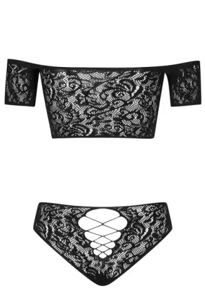 Комплект в сітку - топ та трусики Obsessive Inessita set Славута