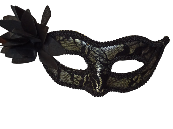 Маскарадна маска з квіткою для Хелловіна 17х9 см чорний Київ