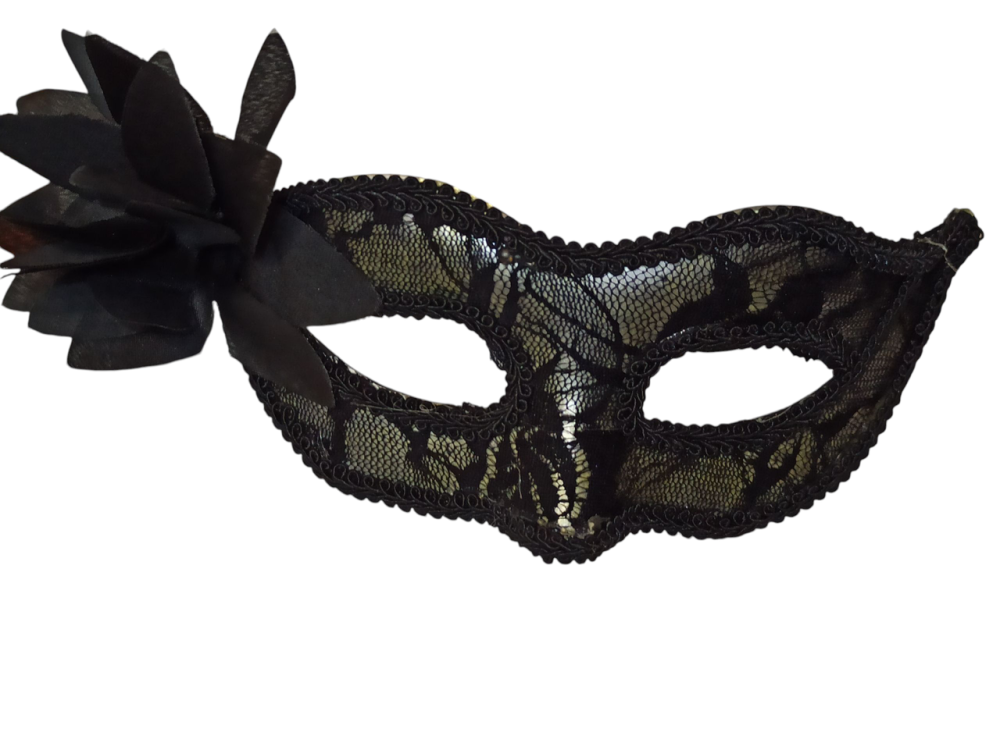 Маскарадна маска з квіткою для Хелловіна 17х9 см чорний Київ - фото 3