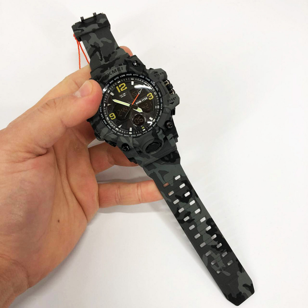 Водонепроницаемые мужские часы SKMEI 1155BCMGY, Часы для мужчины кварцевые армейские WZ-76 Львов - изображение 9