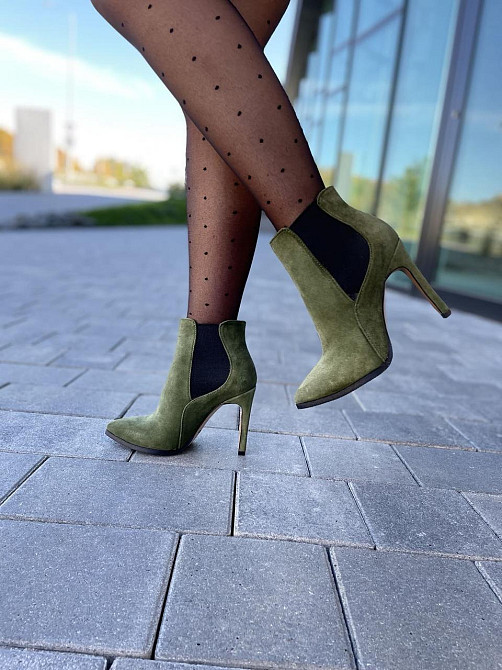 Nivelle Жіночі черевики NIVELLE зелені натуральна замша каблук 11см 36р. (3615) Коломия - фото 7