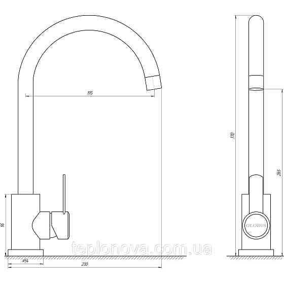 Смеситель для кухни Globus Lux WIEN SUS2-203S Черновцы