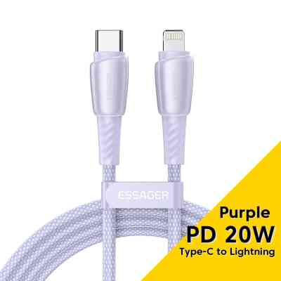 Дата кабель USB-C to Lightning 1.0m 3A purple Essager (EXCTL-CH05) Винница