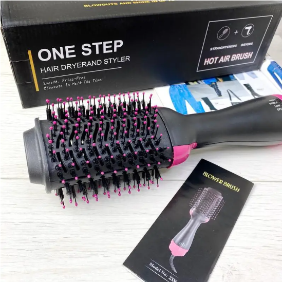 Фен-щетка для укладки волос One Step Hair Dryer 3 в 1, керамический нагрев, мощность 1000-1199Вт Одесса - изображение 7