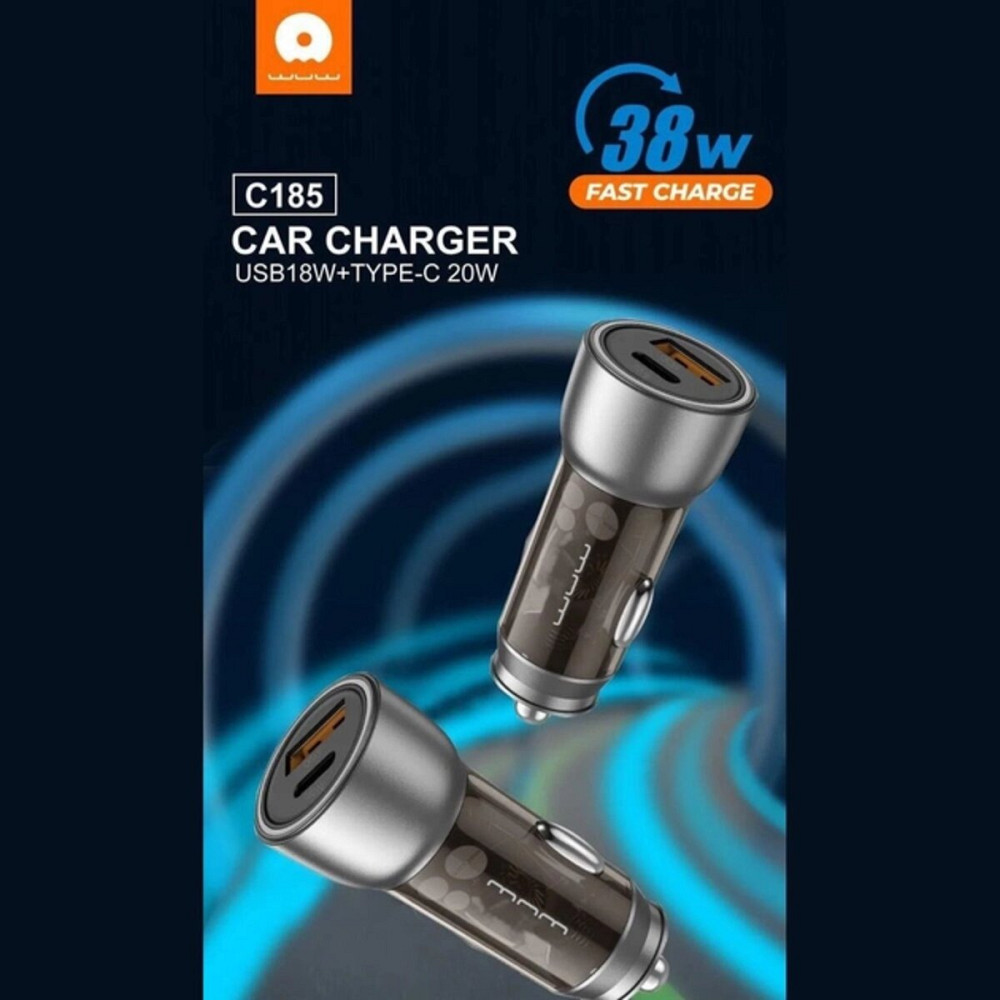 Автомобільний зарядний пристрій WUW-C185 PD20W+QC3.0 black (6972573335466) Киев - изображение 3