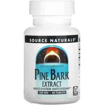Вітамінно-мінеральний комплекс Source Naturals Екстракт соснової кори, 150 мг, Pine Bark Extract, 60 таблеток (SNS-02083) Вінниця