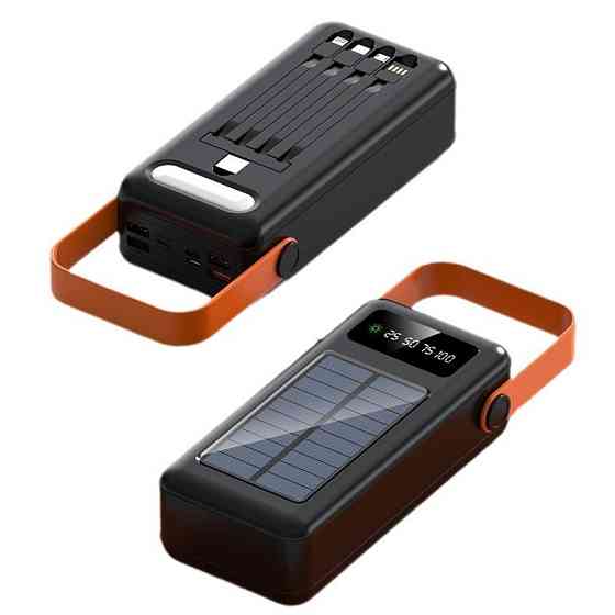 Универсальная зарядная батарея ACL PW-19 50000mAh + солнечная панель + фонарик (Черный) Винница
