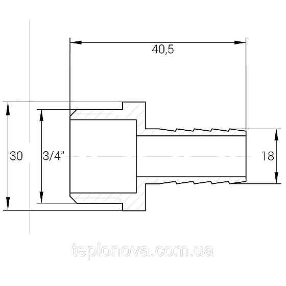 Штуцер 3/4″Н 18мм никелированный NU4I2S OPTIMUM Черновцы