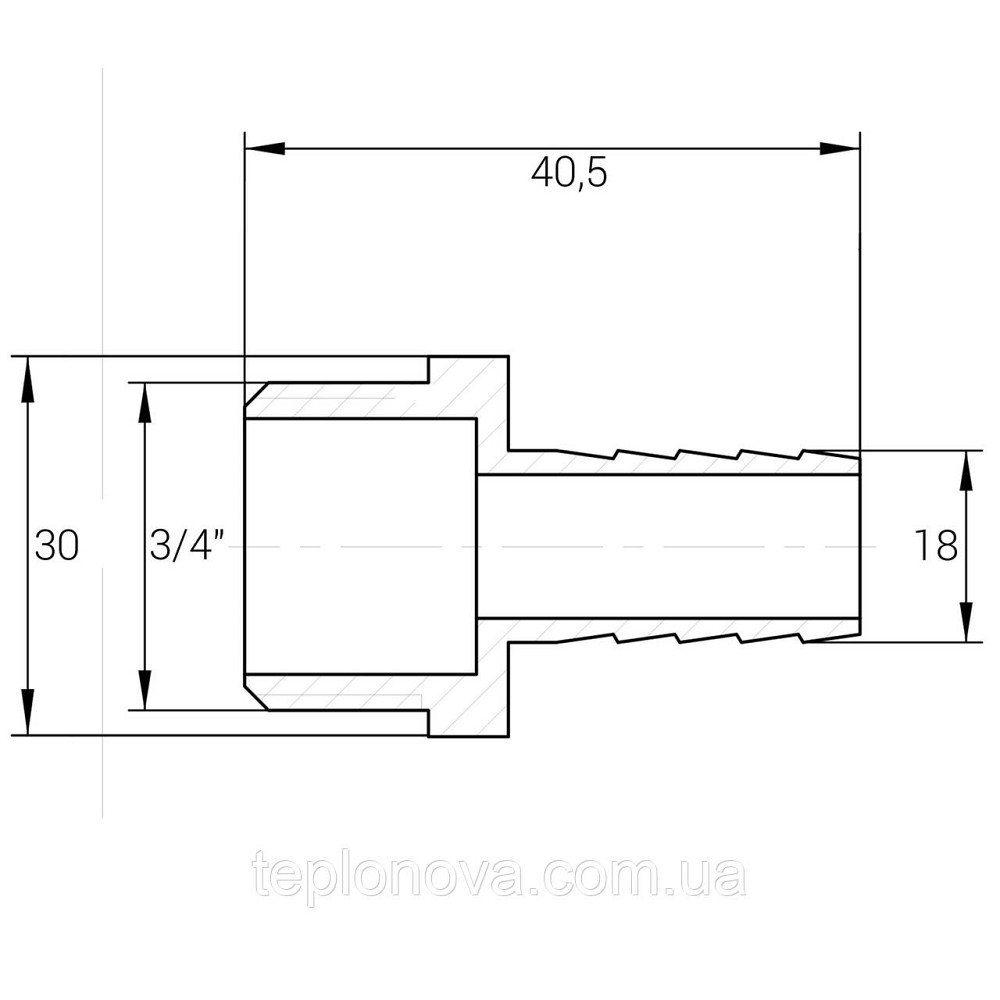 Штуцер 3/4"Н 18 мм нікельований NU4I2S OPTIMUM Чернівці - фото 3