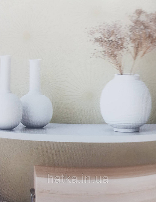 Шпалери вінілові на флізеліні AS creation The Bos 0.53х10 геометрія серветять кульбаби світло-бежеві молочні 3д Київ - фото 1