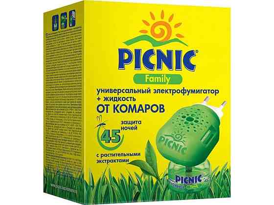 Электрофумигаторжидина от комаров 30 мл (45 ночей) Picnic Family ТМ PICNIC Киев