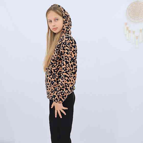 Дитячий теплий костюм жіноча толстовка лео з капюшоном+чорні штани Кам'янець-Подільський