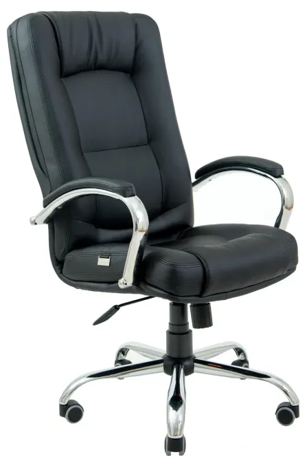 Офісне Крісло Керівника Richman Alberto Шкіра Комбо Lux Хром М1 Tilt Підлокітник Труба Чорний Дніпро - фото 1