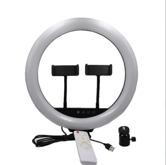 Кільцева LED лампа 26 см з тримачем для телефону, гнучкою ніжкою, регулюванням світла та пультом керування Одеса
