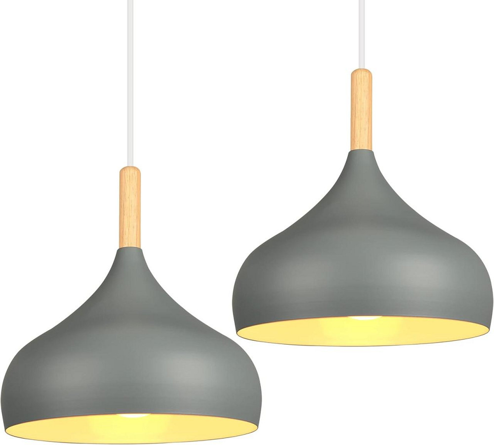 Підвісні світильники iDEGU 2 шт, лампа E27 для кухні, кафе, бару, ретро лофт світильник, метал дерево Київ - фото 3