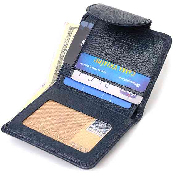 Зручне жіноче портмоне середнього розміру з натуральної шкіри CANPELLINI 21809 Синє Київ