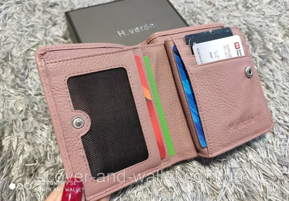 Красивый компактный женский кошелек светло-розового цвета из натуральной кожи Helen Verde 091 Киев - изображение 7