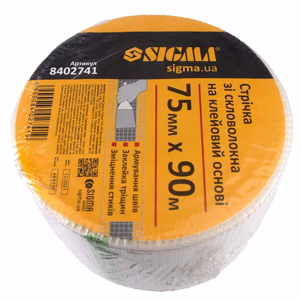 Стрічка склотканина на клейовій основі 75 мм×90м SIGMA (8402741) Київ - фото 2