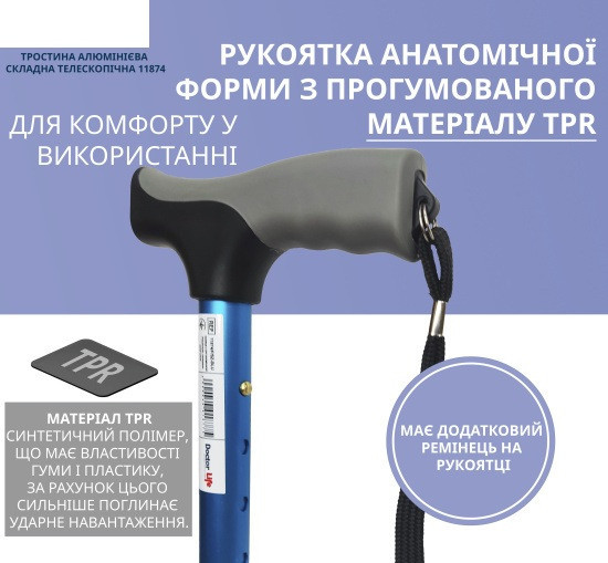 Трость алюминиевая складная телескопическая Doctor Life 11874/F/SZ-BLU синий Днепр - изображение 9