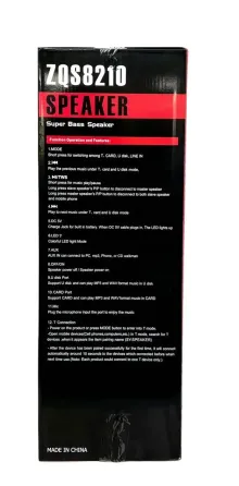 Колонка музична портативна Bluetooth ZQS8210, 40Вт, 2 динаміка, FM-радіо, LED, USB, TF, AUX Одеса