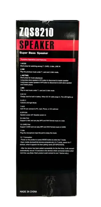 Колонка музыкальная портативная Bluetooth ZQS8210, 40Вт, 2 динамика, FM-радио, LED, USB, TF, AUX Одесса - изображение 4