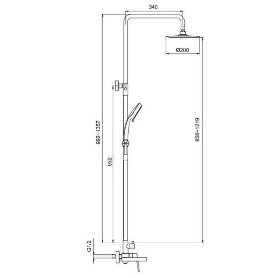 Душевая колонна из нержавеющей стали Koer KI-56016-02 с смесителем, цвет нерж (KR4791) Харьков