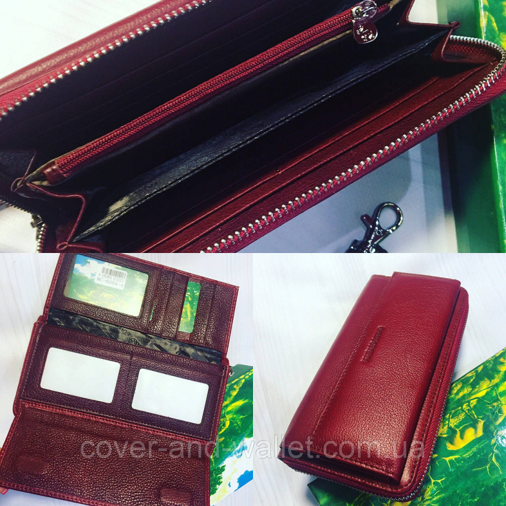Бордовий жіночий гаманець на блискавці на багато карток Marco Coverna MC 6054 Київ - фото 10