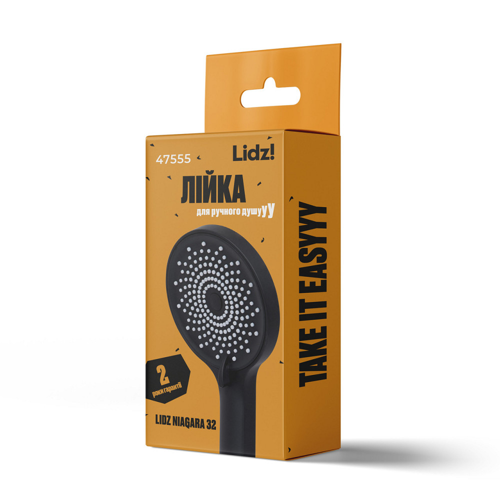 Лійка для ручного душу Lidz Niagara 32 120 мм округла LDNIA32BLM47555 Matt Black Київ - фото 4