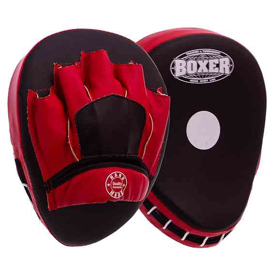 Лапа вигнута для боксу та єдиноборств BOXER 2011-01 розмір 19х23х4 см чорний-червоний Київ