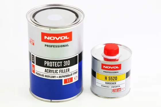 Грунт акриловый 4+1 Novol Protect 310 серый 1л + отвердитель H5520 0.25л Винница