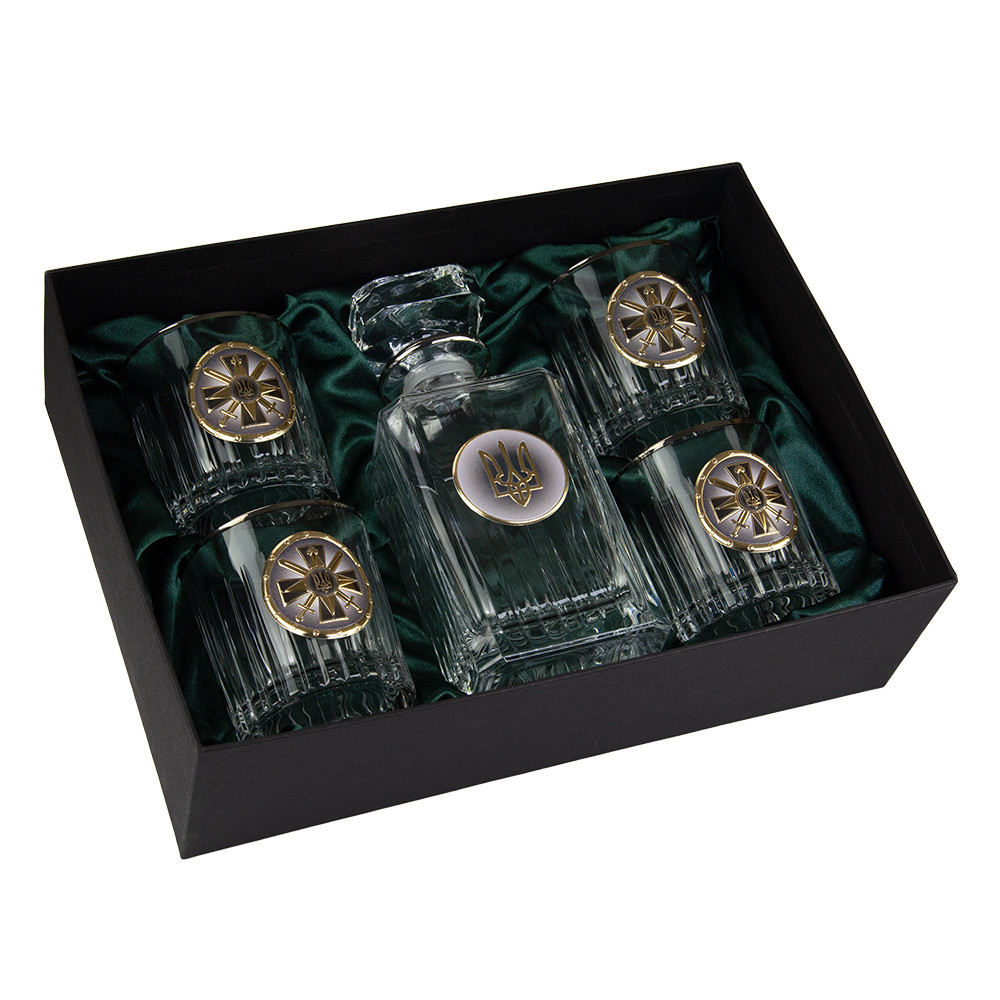 Набір для віскі "Розвідка ЗСУ" 5 предметів Boss Crystal, графін + 4 келиха Рівне - фото 1