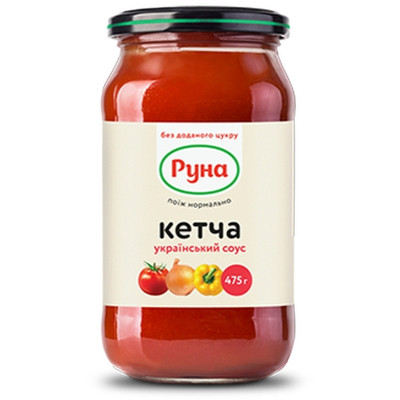 Соус Руна Український Кетча зі стевією 475 г (4820015948816) Вінниця - фото 1