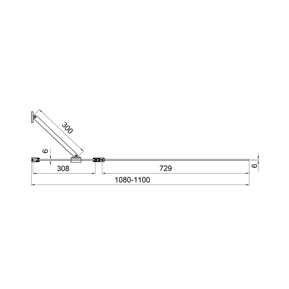 Шторка на ванну двоелементна Dakota 1100х1400мм black matt, скло 6мм europe grey Київ - фото 4