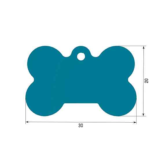 Адресник для собаки Blue 30x20мм Київ