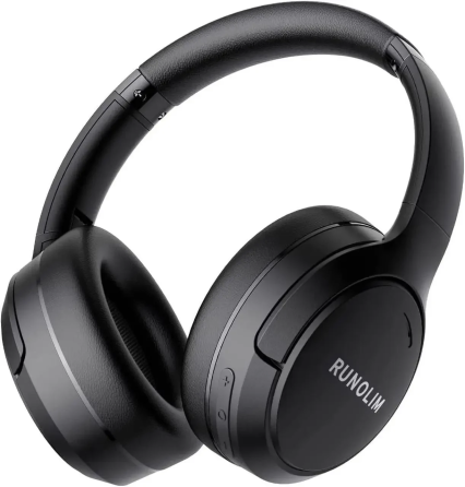 Беспроводные наушники RUNOLIM WH301A Bluetooth 5.3, ANC 95%, Hi-Fi, микрофон, 70 часов работы, 3,5 мм, черные Киев