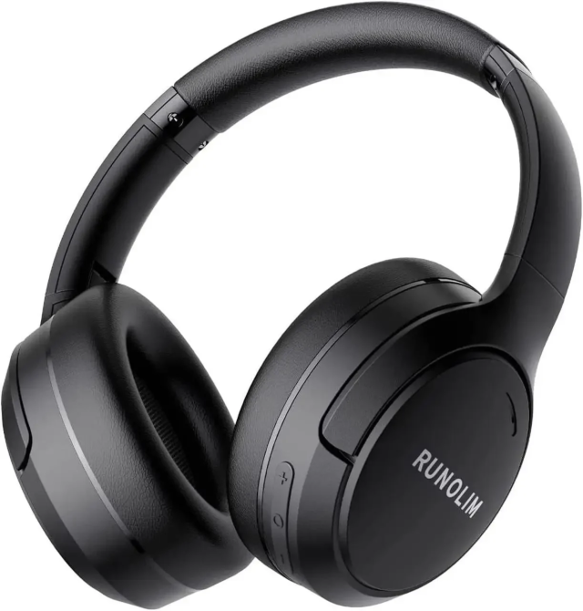 Беспроводные наушники RUNOLIM WH301A Bluetooth 5.3, ANC 95%, Hi-Fi, микрофон, 70 часов работы, 3,5 мм, черные Киев - изображение 2